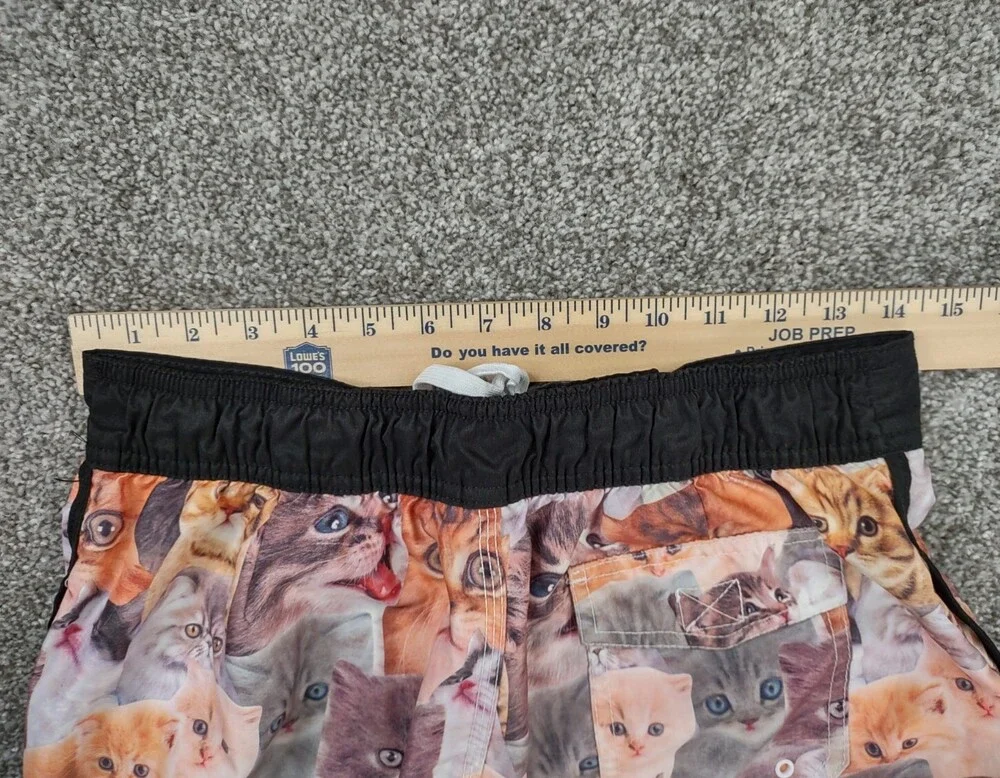Bioworld Swim Trunks Mens Small Kitten Lined Hybrid Boardshorts Drawstring